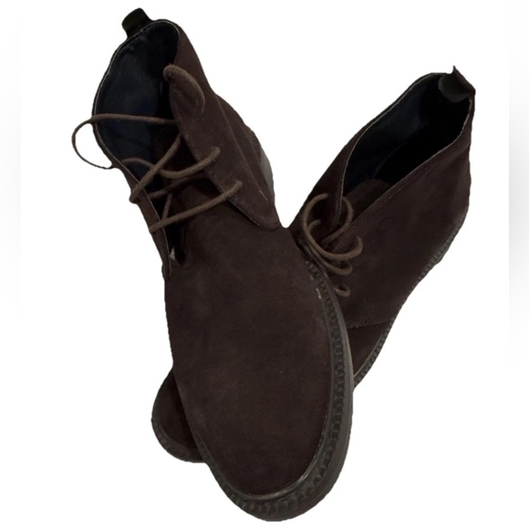 Joseph Abboud Chukka Boots Chocolate Brown Suede Leather Ankle Lace Up Men 9,5 - Picture 1 of 11